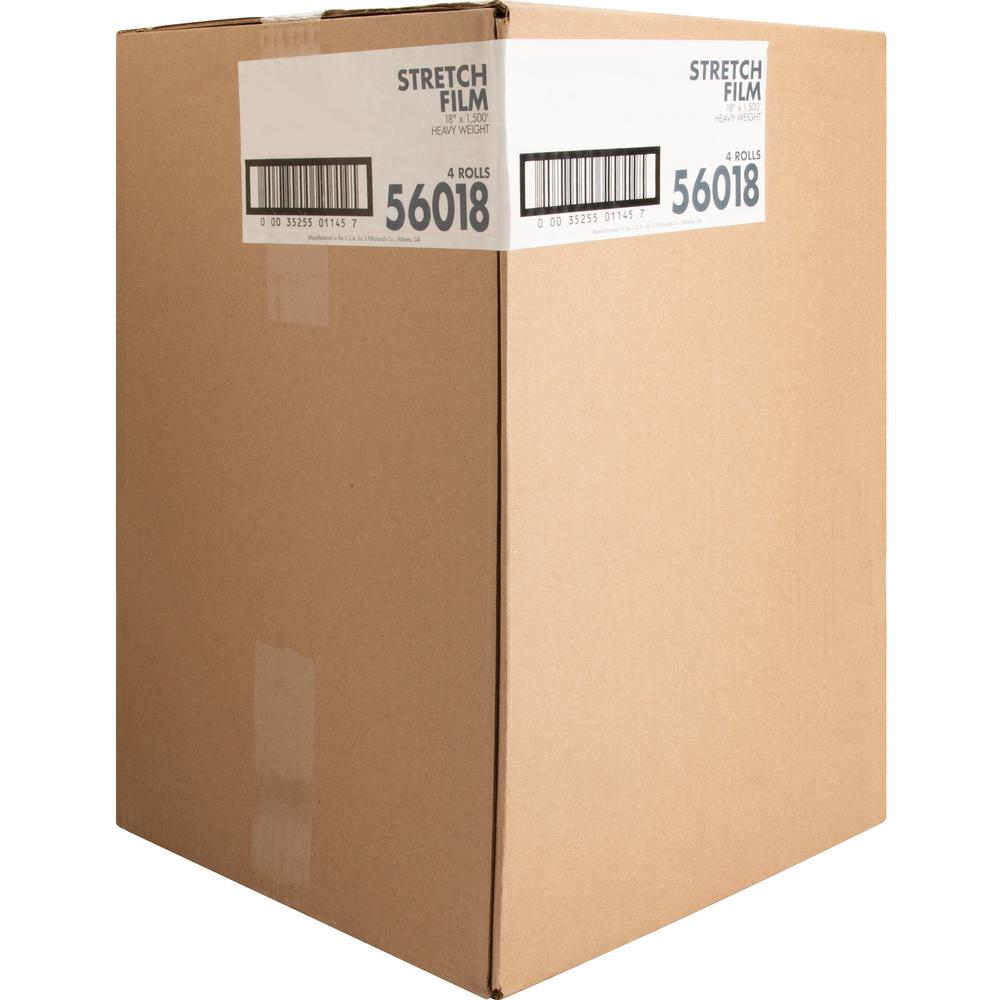 Sparco Stretch Wrap Film - 18" Width x 1500 ft Length - 4 Wrap(s) - Heavyweight - Clear - 4 / Carton. Picture 5