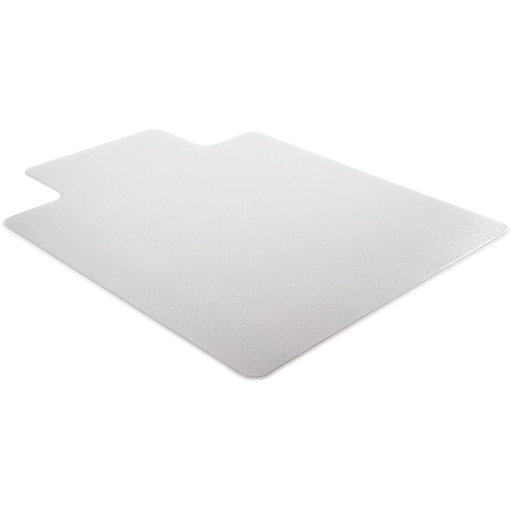 Lorell Low Pile Wide Lip Economy Chairmat - Carpeted Floor - 53" Length x 45" Width x 0.095" Thickness - Lip Size 12" Length x 25" Width - Vinyl - Clear - 1Each. Picture 5