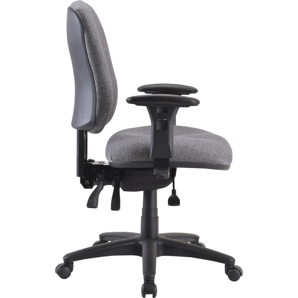 Lorell Accord Mid-Back Task Chair - Gray Polyester Seat - Black Frame - 1 Each. Picture 6