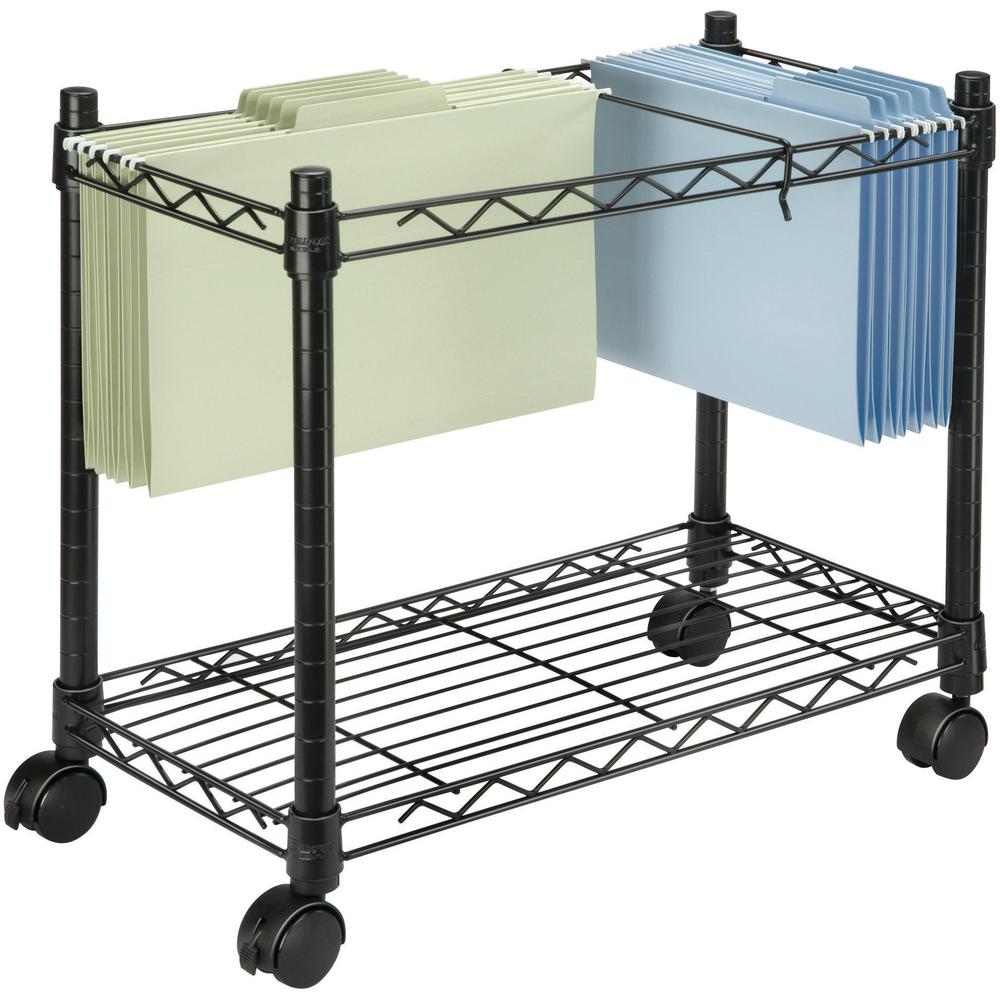 Fellowes High-Capacity Rolling File Cart - 4 Casters - Metal, Steel - x 24" Width x 14" Depth x 20.5" Height - Black - 1 Each. Picture 2