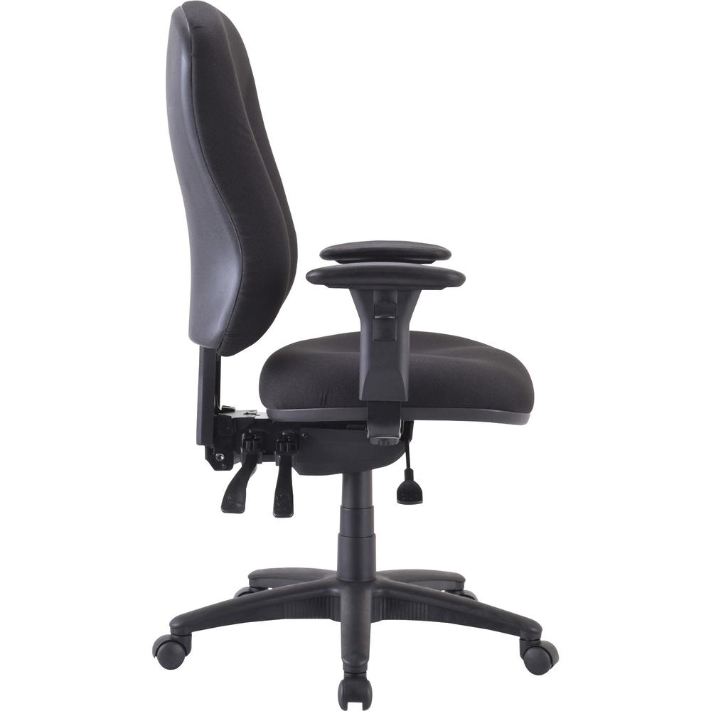 Lorell Accord Fabric Swivel Task Chair - Black Polyester Seat - Black Frame - 1 Each. Picture 9