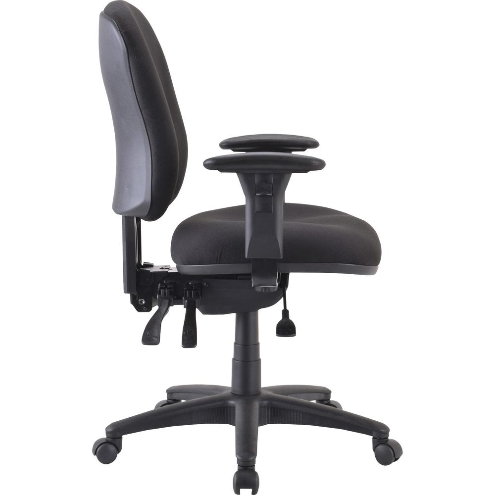 Lorell Accord Mid-Back Task Chair - Black Polyester Seat - Black Frame - 1 Each. Picture 7
