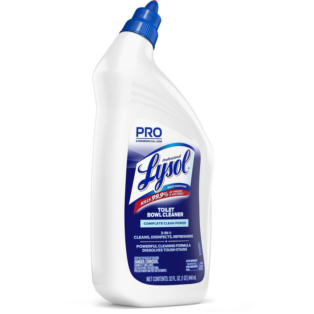Professional Lysol Power Toilet Bowl Cleaner - For Nonporous Surface, Hard Surface, Restroom, Toilet Bowl - 32 fl oz (1 quart) - Wintergreen Scent - 12 / Carton - Disinfectant - Clear. Picture 6