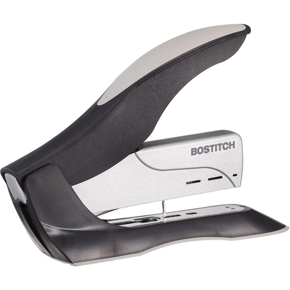 Bostitch Spring-Powered Antimicrobial Heavy Duty Stapler - 100 Sheets Capacity - 210 Staple Capacity - Full Strip - 1/2" Staple Size - 1 Each - Black, Gray. Picture 7