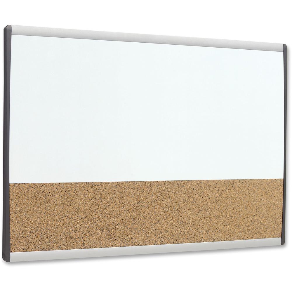 Quartet Arc Cubicle Combination Board - 30" (2.5 ft) Width x 18" (1.5 ft) Height - White Cork Surface - Silver Aluminum Frame - Horizontal - Magnetic - 1 Each. Picture 5