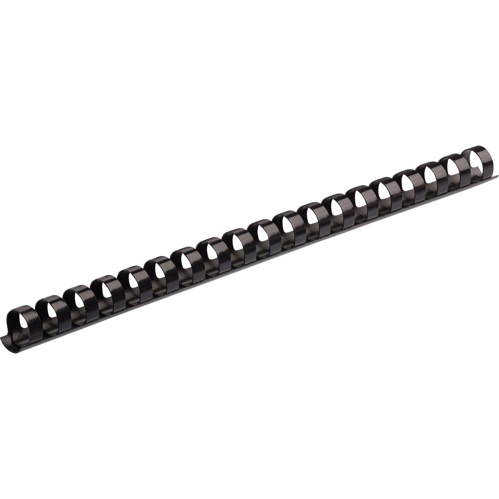 Fellowes Plastic Binding Combs - 0.6" Height x 10.8" Width x 0.6" Depth - 0.62" Maximum Capacity - 120 x Sheet Capacity - For Letter 8 1/2" x 11" Sheet - 19 x Rings - Round - Black - Plastic - 25 / Pa. Picture 4