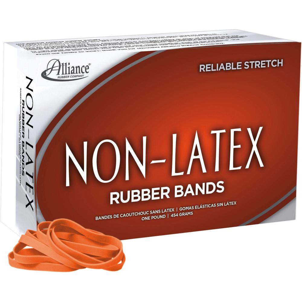 Alliance Rubber 37646 Non-Latex Rubber Bands - Size #64 - 1 lb. box contains approx. 380 bands - 3 1/2" x 1/4" - Orange. Picture 2