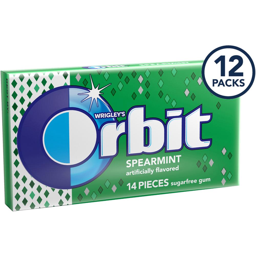 Orbit Spearmint Sugar-free Gum - 12 packs - Spearmint - Individually Wrapped - 12 / Box. Picture 2