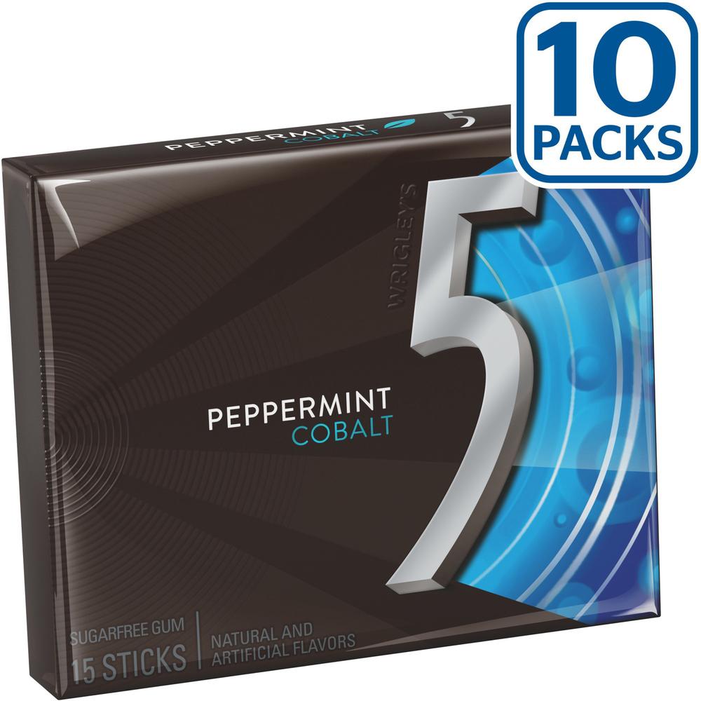 5 Gum Cobalt 5 Peppermint Sugar-free Gum - Peppermint - Individually Wrapped - 10 / Box. Picture 6