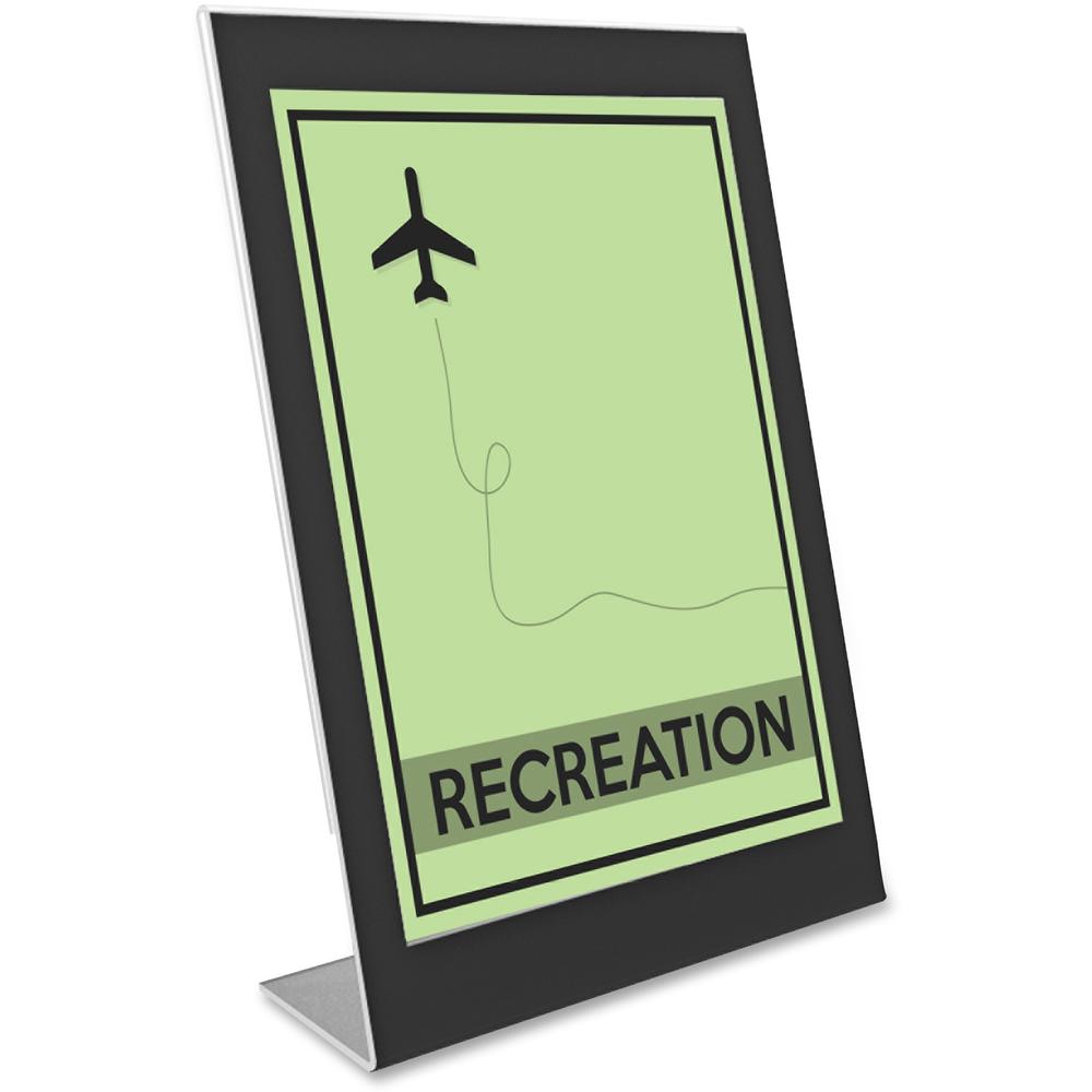 Deflecto Superior Image Bordered Sign Holder - 11" x 8.5" - 1 Each - Clear, Black. Picture 5