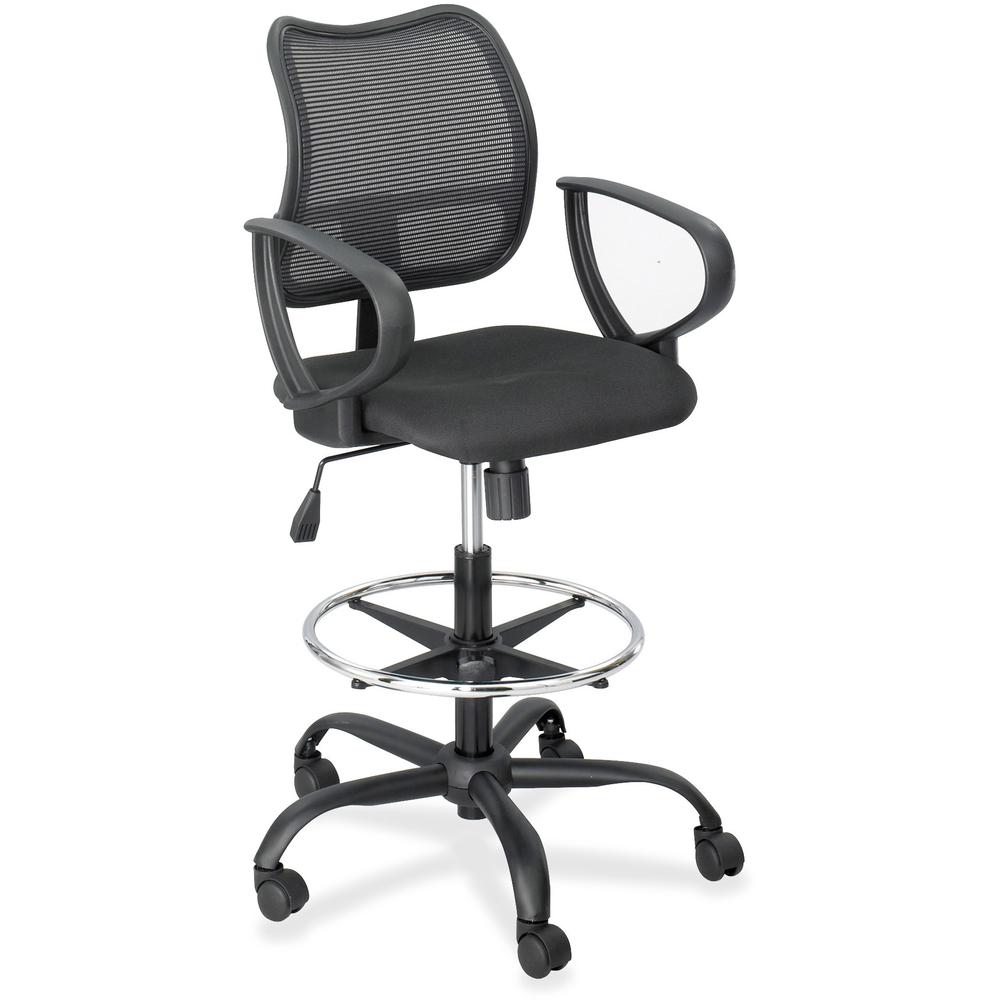 Safco Vue Extended Height Mesh Chair - Black Polyester Seat - Nylon Back - 5-star Base - Black - 1 Each. Picture 8