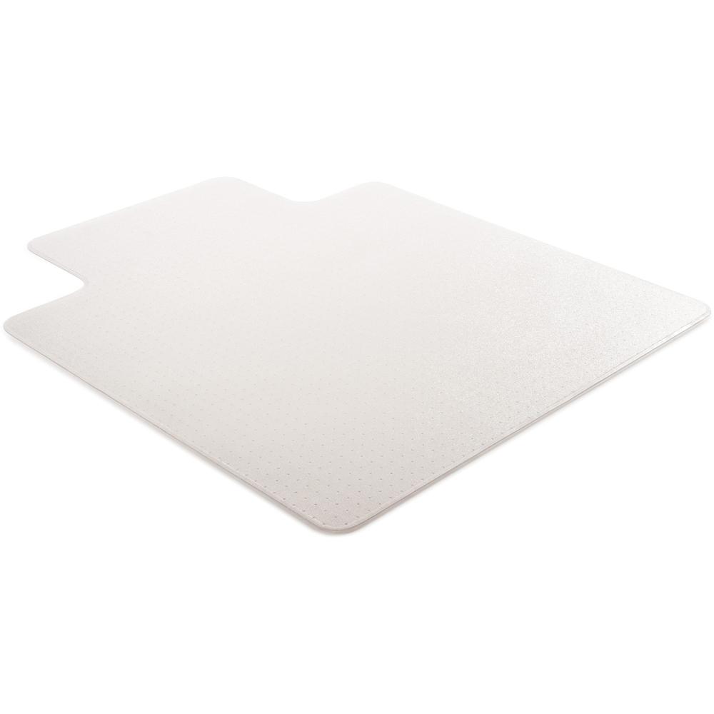 Lorell Plush-pile Wide-Lip Chairmat - Carpeted Floor - 53" Length x 45" Width x 0.173" Thickness - Lip Size 12" Length x 25" Width - Vinyl - Clear - 1Each. Picture 2