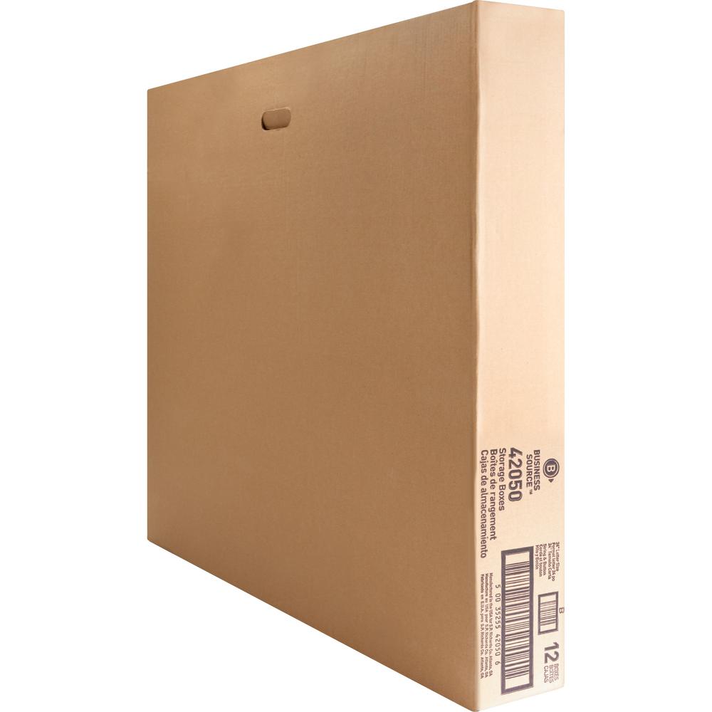 Business Source Light Duty Letter Size Storage Box - External Dimensions: 12" Width x 24" Depth x 10"Height - 350 lb - Media Size Supported: Letter - Light Duty - Stackable - White - For File - Recycl. Picture 3