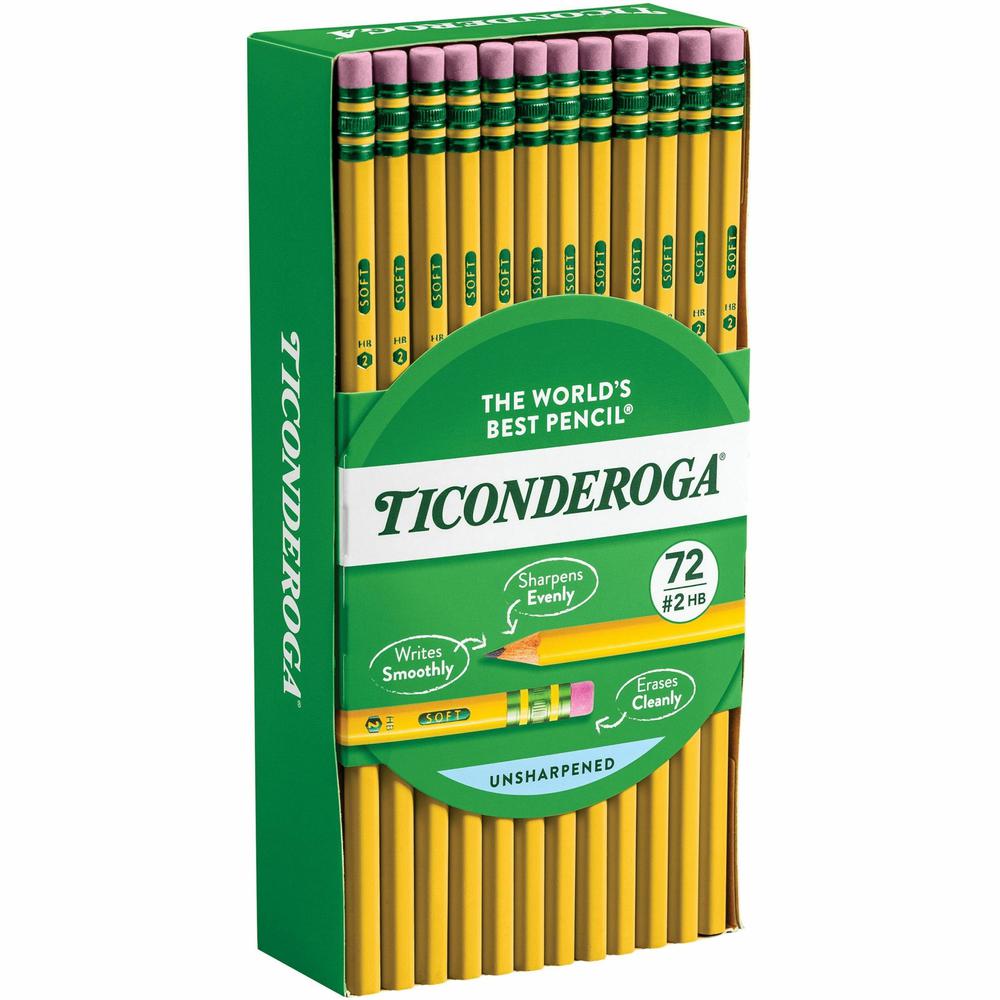 Ticonderoga No. 2 Pencils - #2 Lead - Yellow Cedar Barrel - 72 / Box. Picture 5