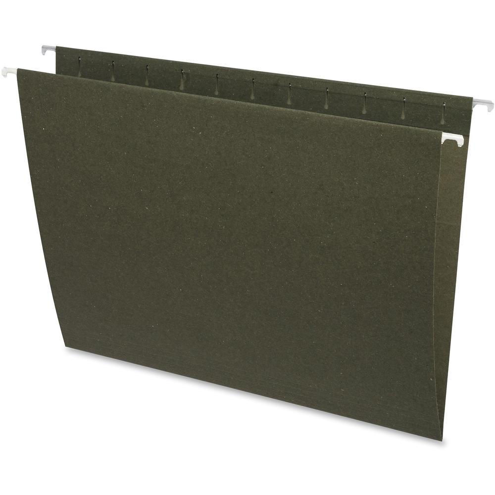 Business Source Letter Recycled Hanging Folder - 8 1/2" x 11" - Green - 100% Recycled - 25 / Box. Picture 4