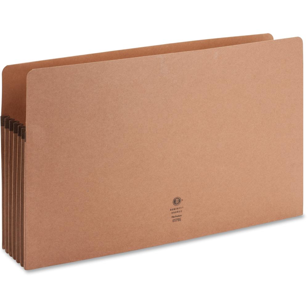 Business Source Legal Recycled File Pocket - 8 1/2" x 14" - 5 1/4" Expansion - Redrope - Redrope - 30% Recycled - 10 / Box. Picture 4