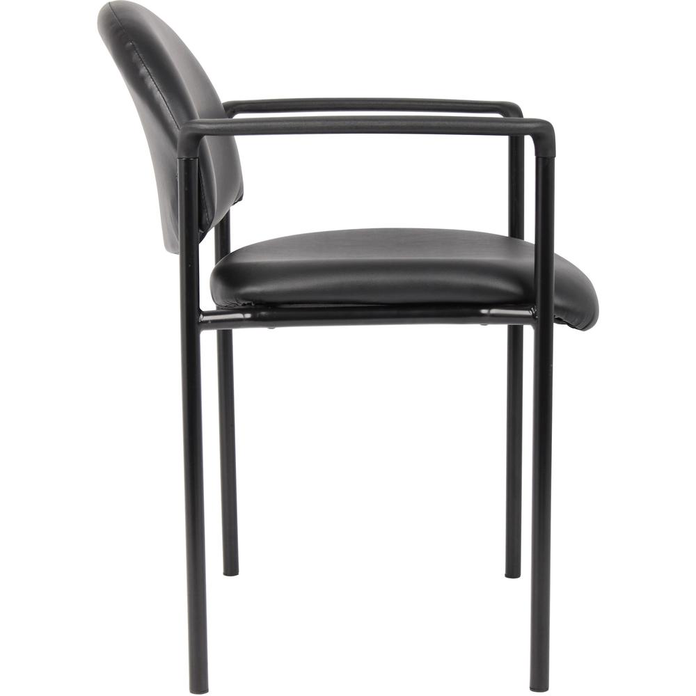 Boss Diamond Stacking Chair with Arm - Black - Fabric. Picture 8