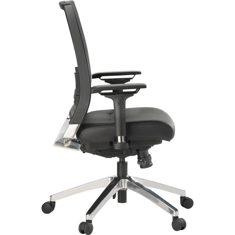 Lorell Lower Back Swivel Executive Chair - Black Leather Seat - 5-star Base - Black - 1 Each. Picture 8