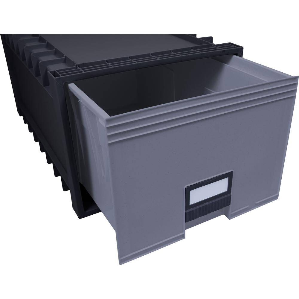 Storex Archive Files Storage Box - External Dimensions: 15.1" Width x 24.3" Depth x 11.4"Height - Media Size Supported: Letter - Heavy Duty - Stackable - Polypropylene - Black, Gray - For File - Recyc. Picture 7