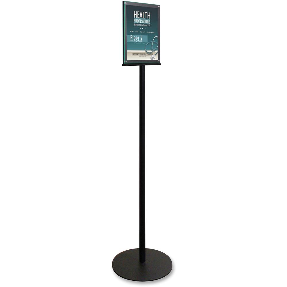 Deflecto Double-Sided Magnetic Sign Display - 1 Each - 13" Width x 56" Height x 12.9" Depth - 8.50" Holding Width x 11" Holding Height - Magnetic - Metal, Plastic - Indoor - Black. Picture 7