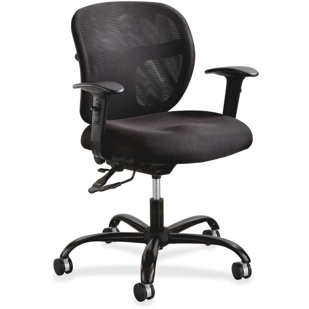 Safco Vue Intensive Use Mesh Task Chair - Polyester Seat - Nylon Back - 5-star Base - Black - 1 Each. Picture 7