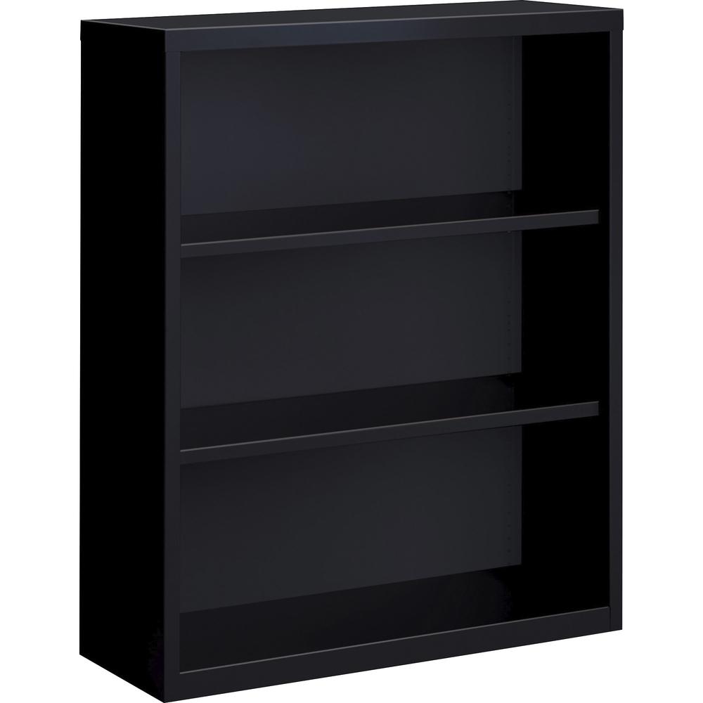 Lorell Fortress Series Bookcases - 34.5" x 13" x 42" - 3 x Shelf(ves) - Black - Powder Coated - Steel - Recycled. Picture 7