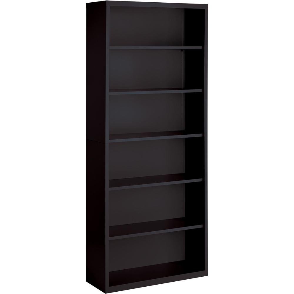 Lorell Fortress Series Bookcase - 34.5" x 13" x 82" - 6 x Shelf(ves) - Black - Powder Coated - Steel - Recycled. Picture 4