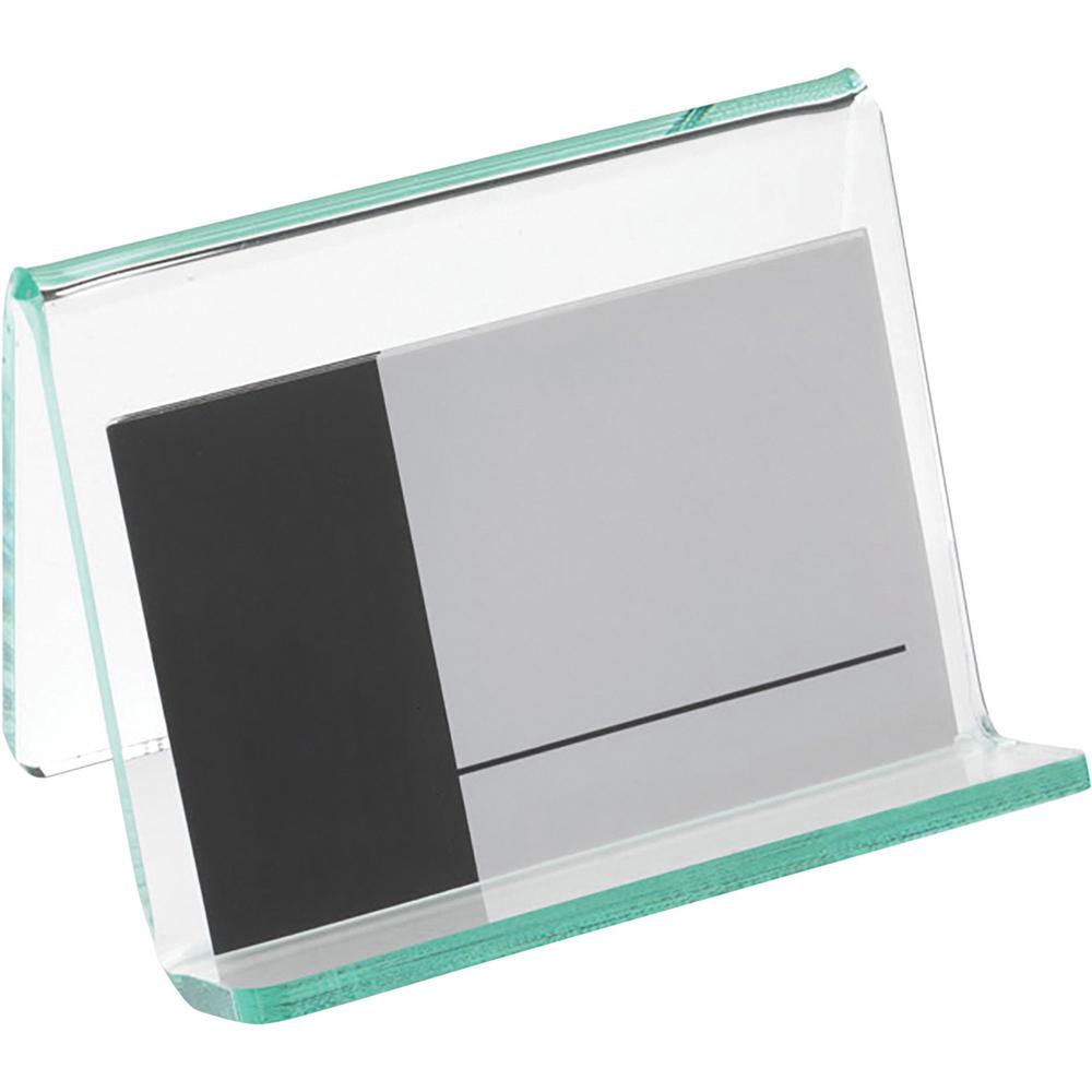 Lorell Business Card Holder - Acrylic - 1 Each - Green, Transparent. Picture 3