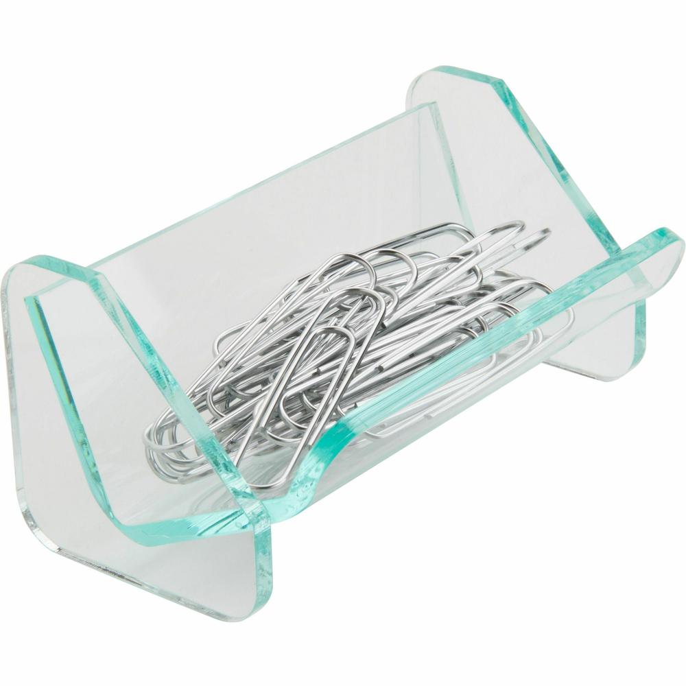 Lorell Acrylic Paper Clip Holder - Acrylic - 1 Each - Green, Transparent. Picture 7