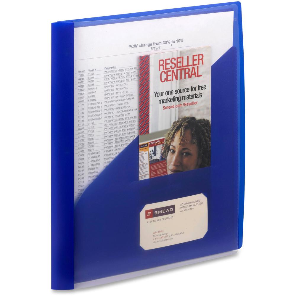 Smead Letter Report Cover - 8 1/2" x 11" - Polypropylene - Blue - 5 / Pack. Picture 7