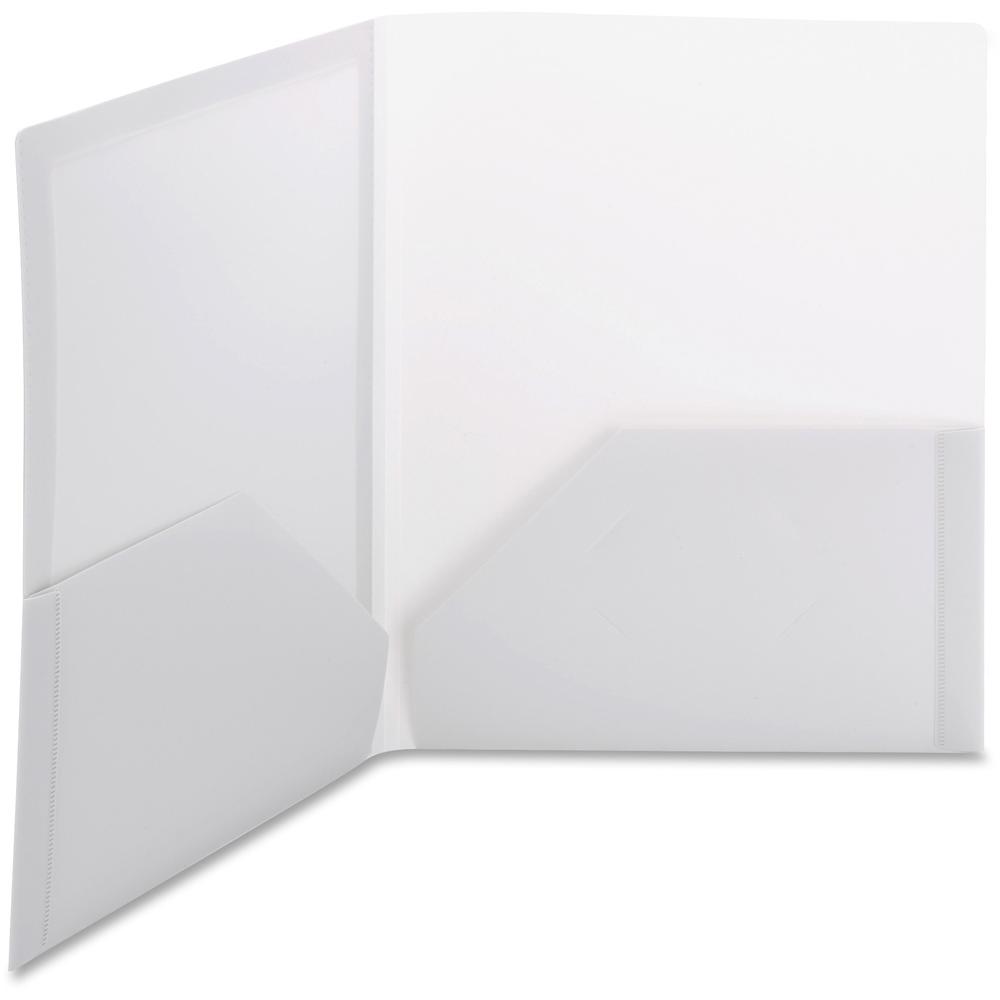 Smead Letter Pocket Folder - 8 1/2" x 11" - 50 Sheet Capacity - 2 Pocket(s) - Polypropylene - Oyster - 5 / Pack. Picture 11