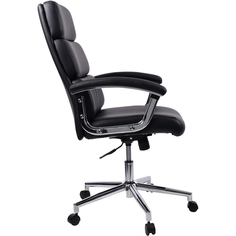 Lorell High-back Office Chair - Black Bonded Leather Seat - Black Bonded Leather Back - 1 Each. Picture 9