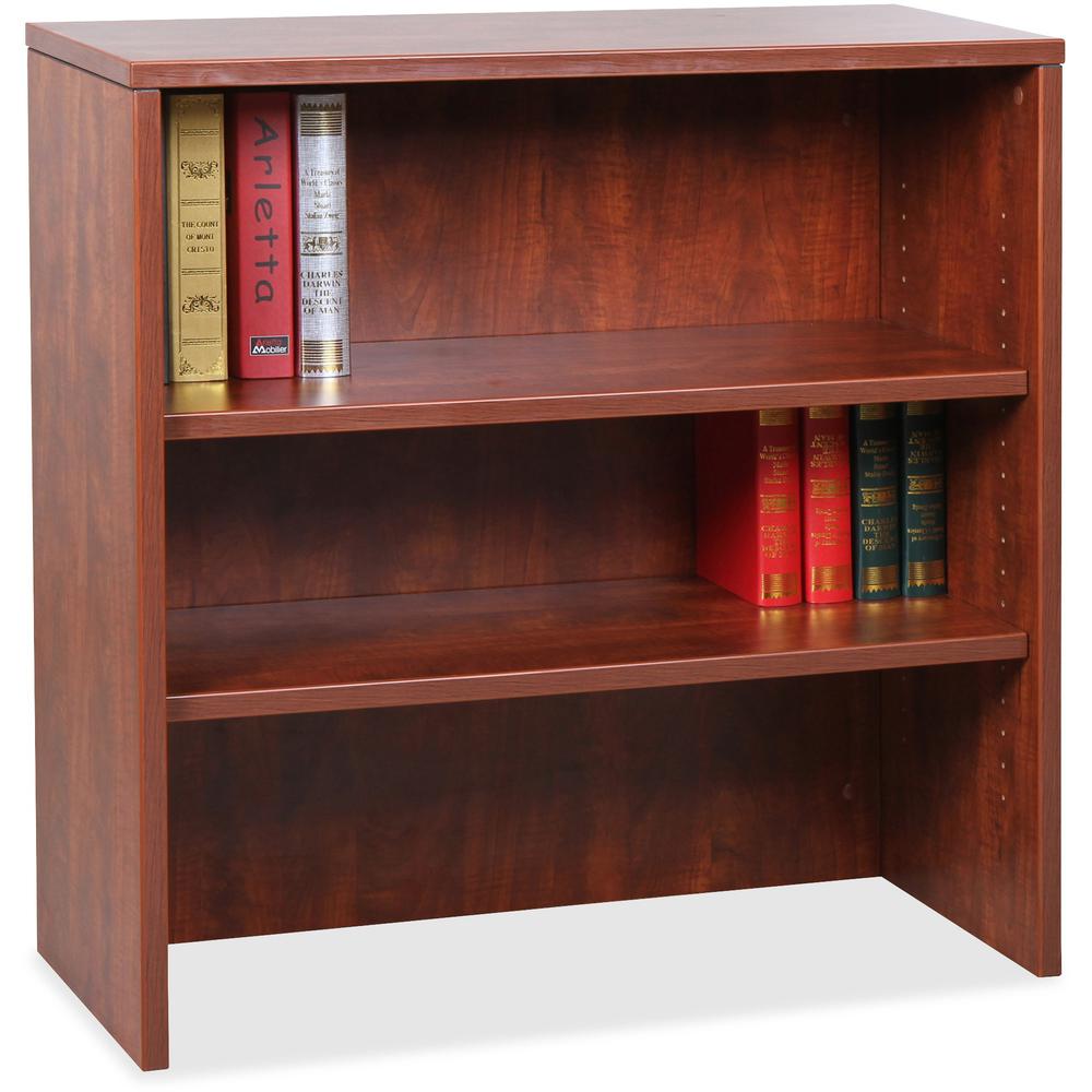 Lorell Essentials Series Stack-on Bookshelf - 36" x 15" x 36" - 2 x Shelf(ves) - Lockable - Cherry, Laminate - MFC, Polyvinyl Chloride (PVC) - Assembly Required. Picture 5