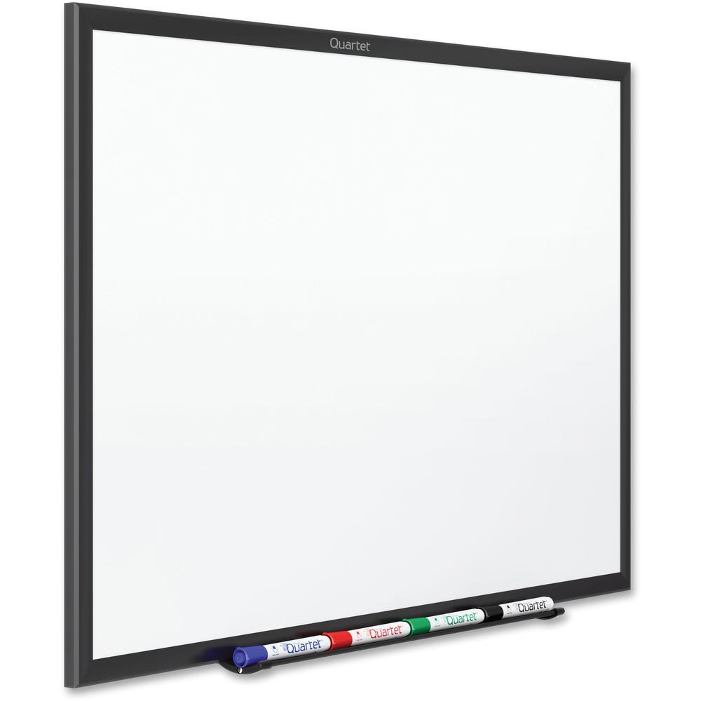 Quartet Classic Total Erase Whiteboard - 72" (6 ft) Width x 48" (4 ft) Height - White Melamine Surface - Black Aluminum Frame - Horizontal/Vertical - 1 / Each - TAA Compliant. Picture 6