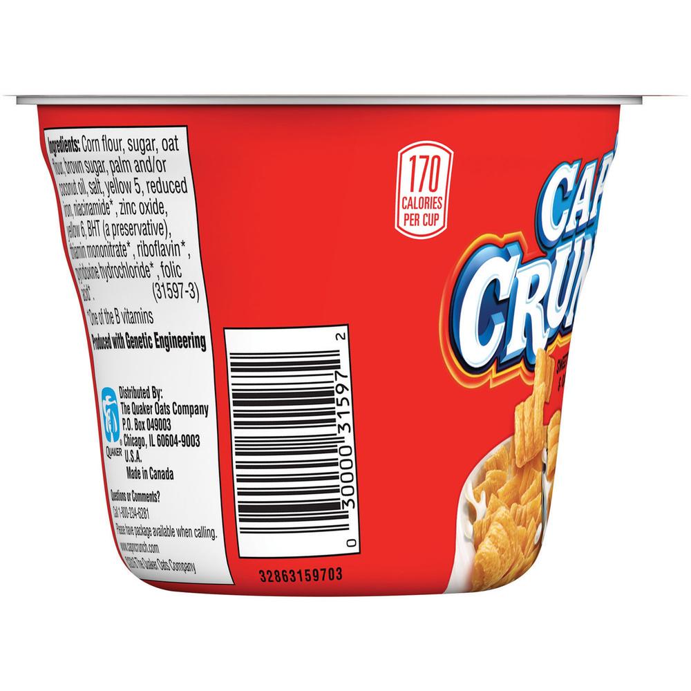 Quaker Oats Cap'N Crunch Corn/Oat Cereal Bowl - Corn, Oat - Bowl - 1.51 oz - 12 / Carton. Picture 3
