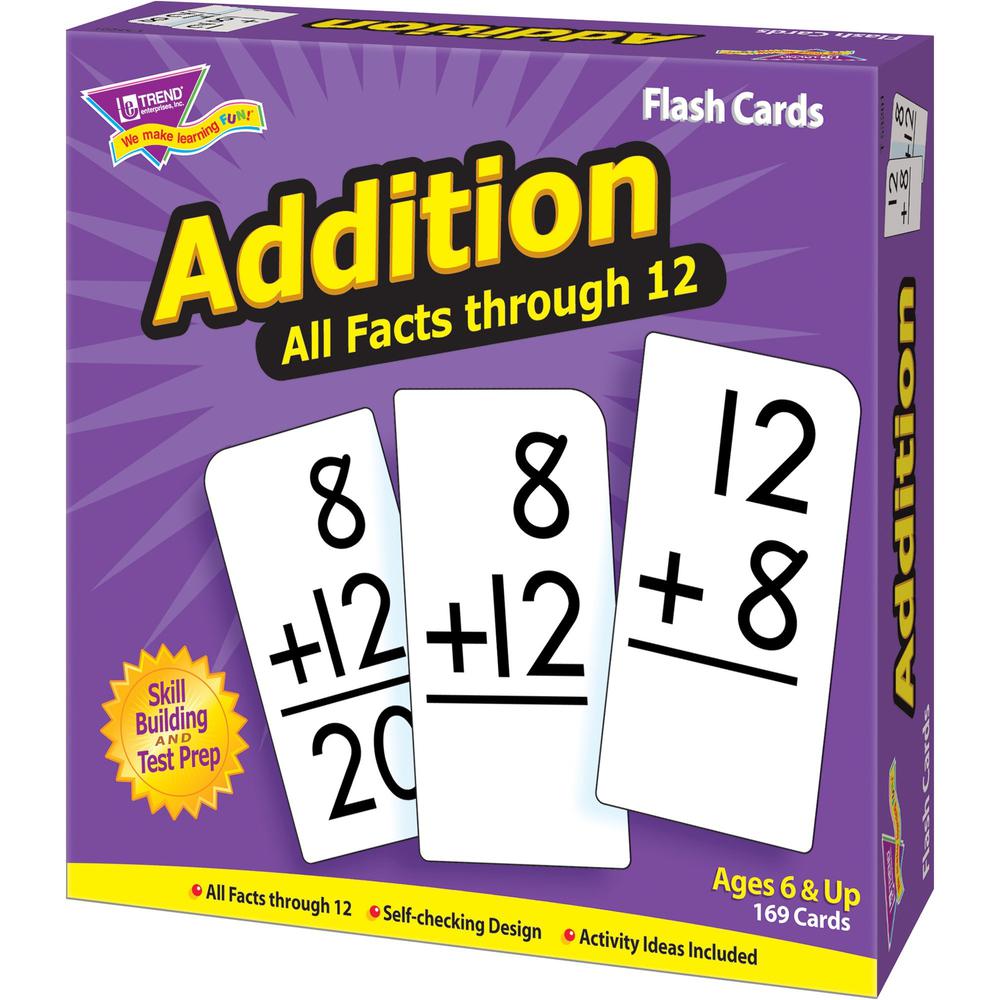 Trend Addition all facts through 12 Flash Cards - Theme/Subject: Learning - Skill Learning: Addition - 169 Pieces - 6+ - 169 / Box. Picture 6
