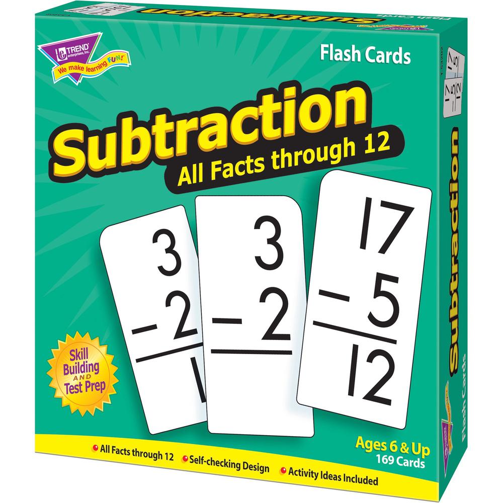 Trend Subtraction all facts through 12 Flash Cards - Theme/Subject: Learning - Skill Learning: Subtraction - 169 Pieces - 6+ - 169 / Box. Picture 8