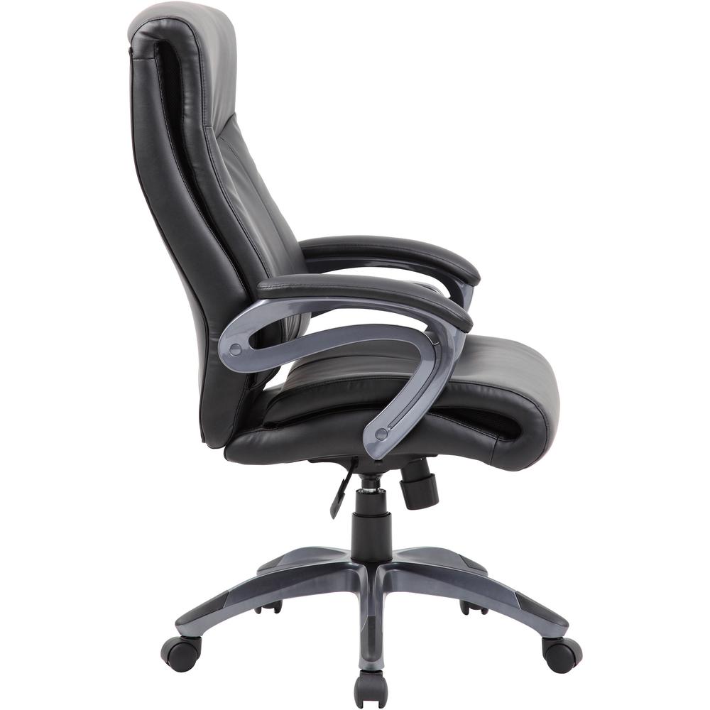 Boss B8661 Executive Chair - Black LeatherPlus Seat - Gray Leather Back - Black, Gray Nylon Frame - 5-star Base - 1 Each. Picture 8