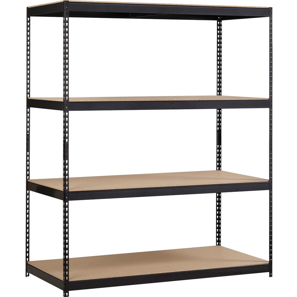 Lorell Archival Shelving - 80 x Box - 4 Compartment(s) - 84" Height x 69" Width x 33" Depth - 28% Recycled - Black - Steel, Particleboard - 1 Each. Picture 7