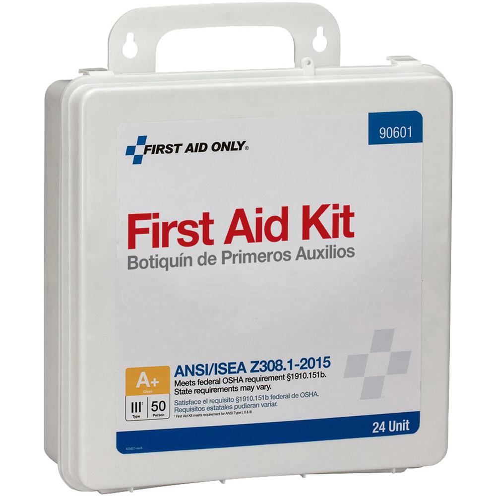 First Aid Only 50-Person Unitized Plastic First Aid Kit - ANSI Compliant - 24 x Piece(s) For 50 x Individual(s) - 3" Height x 10" Width10" Length - Plastic Case - 1 Each. Picture 3