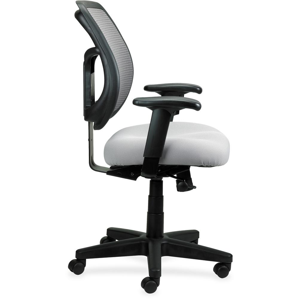 Eurotech Apollo Mid-back - Silver Vinyl, Fabric Seat - Mid Back - 5-star Base - 1 Each. Picture 3
