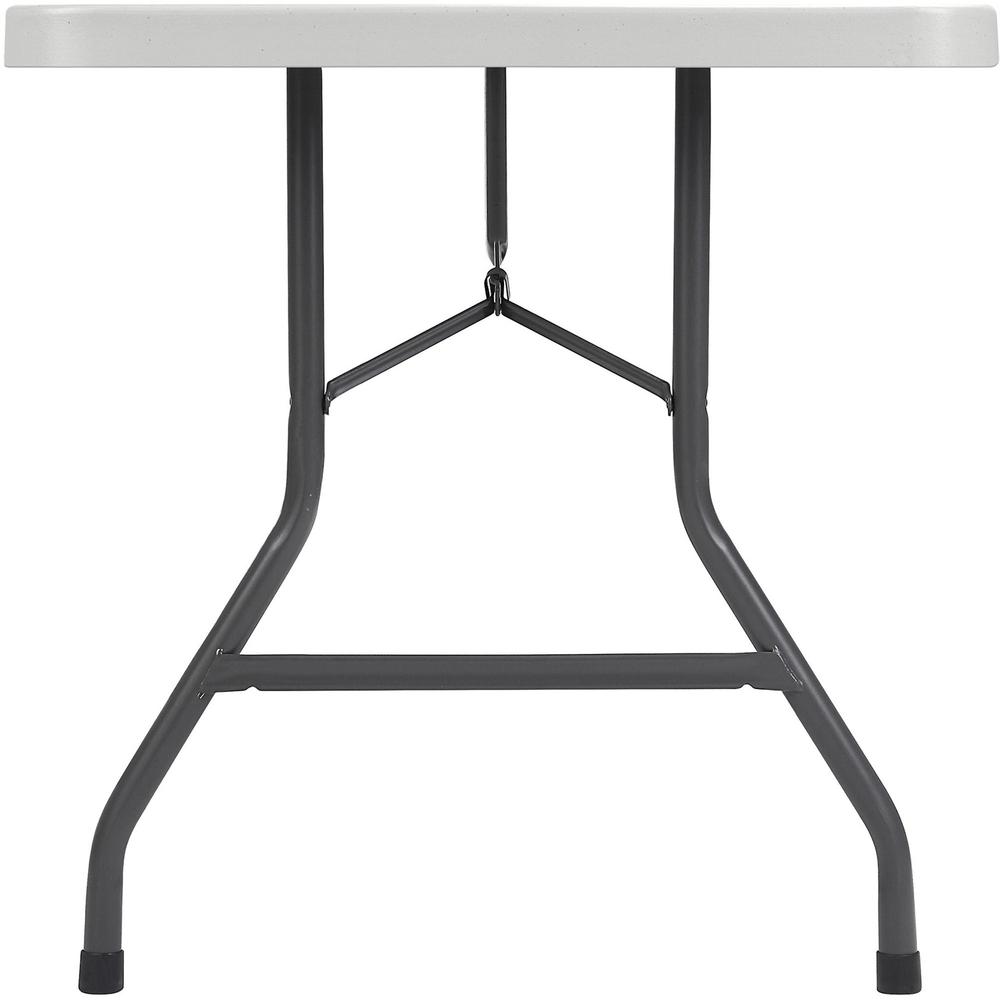 Lorell Extra-Capacity Ultra-Lite Folding Table - Light Gray Top - Dark Gray Base - 750 lb Capacity x 72" Table Top Width x 30" Table Top Depth - 29.25" Height - Gray - High-density Polyethylene (HDPE). Picture 8