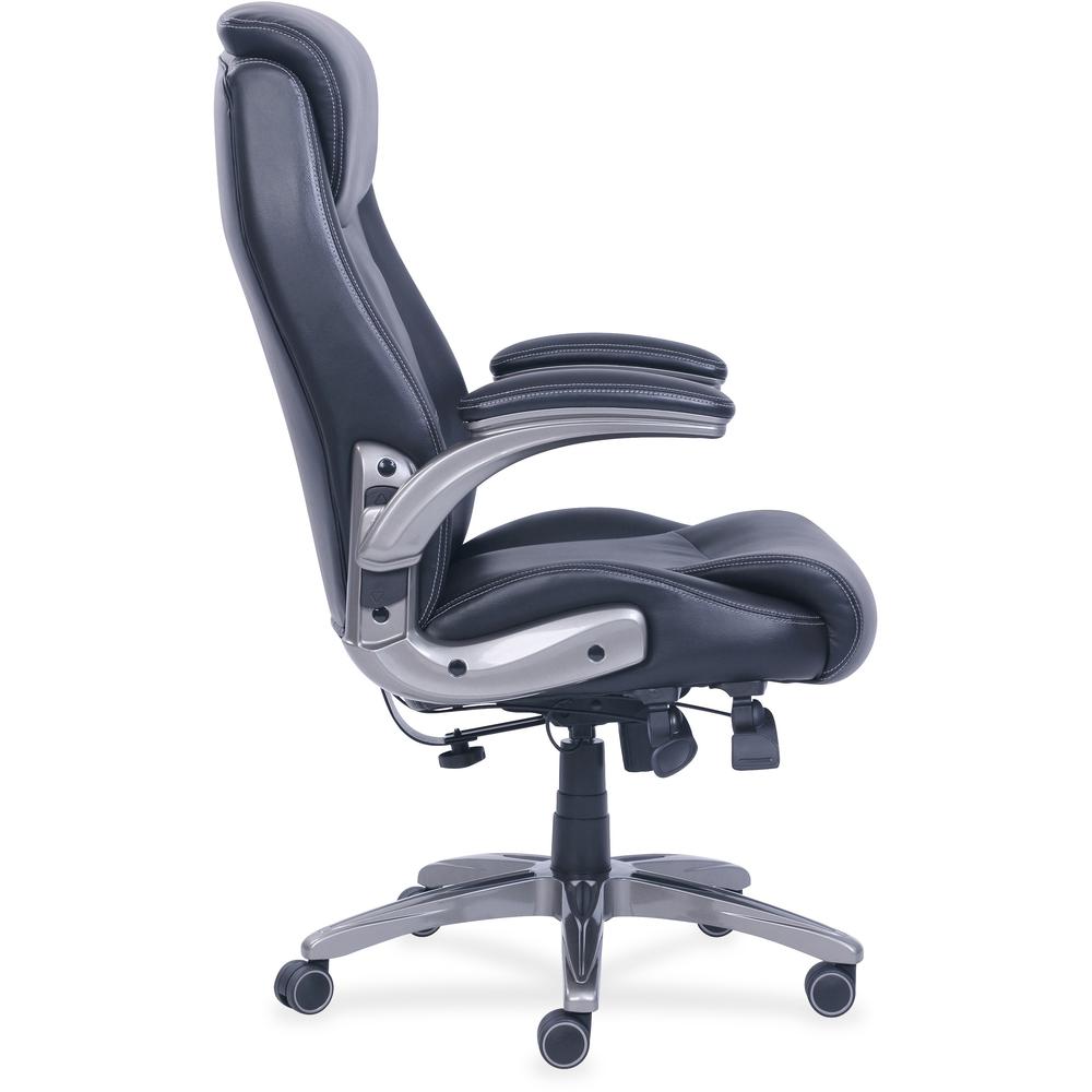 Lorell Revive Executive Chair - Black Bonded Leather Seat - Black Bonded Leather Back - 5-star Base - 1 Each. Picture 2