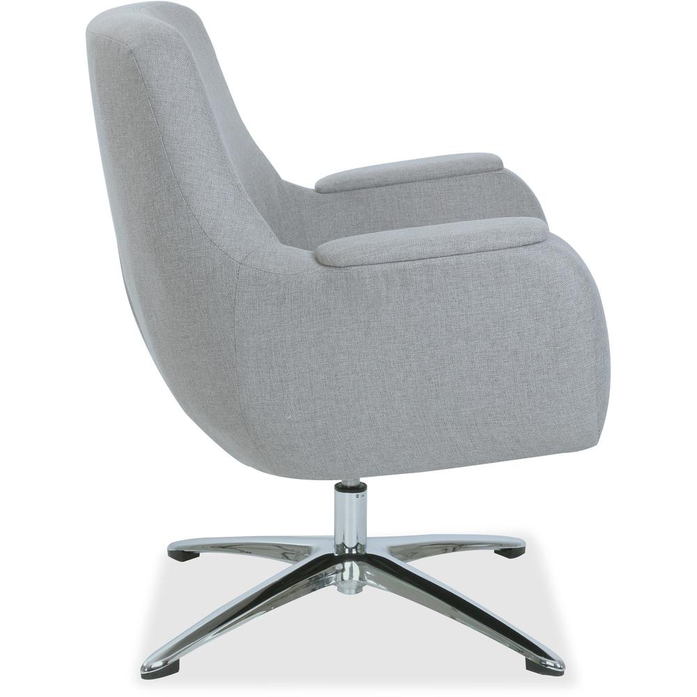 Lorell Nirvana Lounge Chair - Gray Fabric Seat - Gray Fabric Back - Pedestal Base - 1 Each. Picture 3