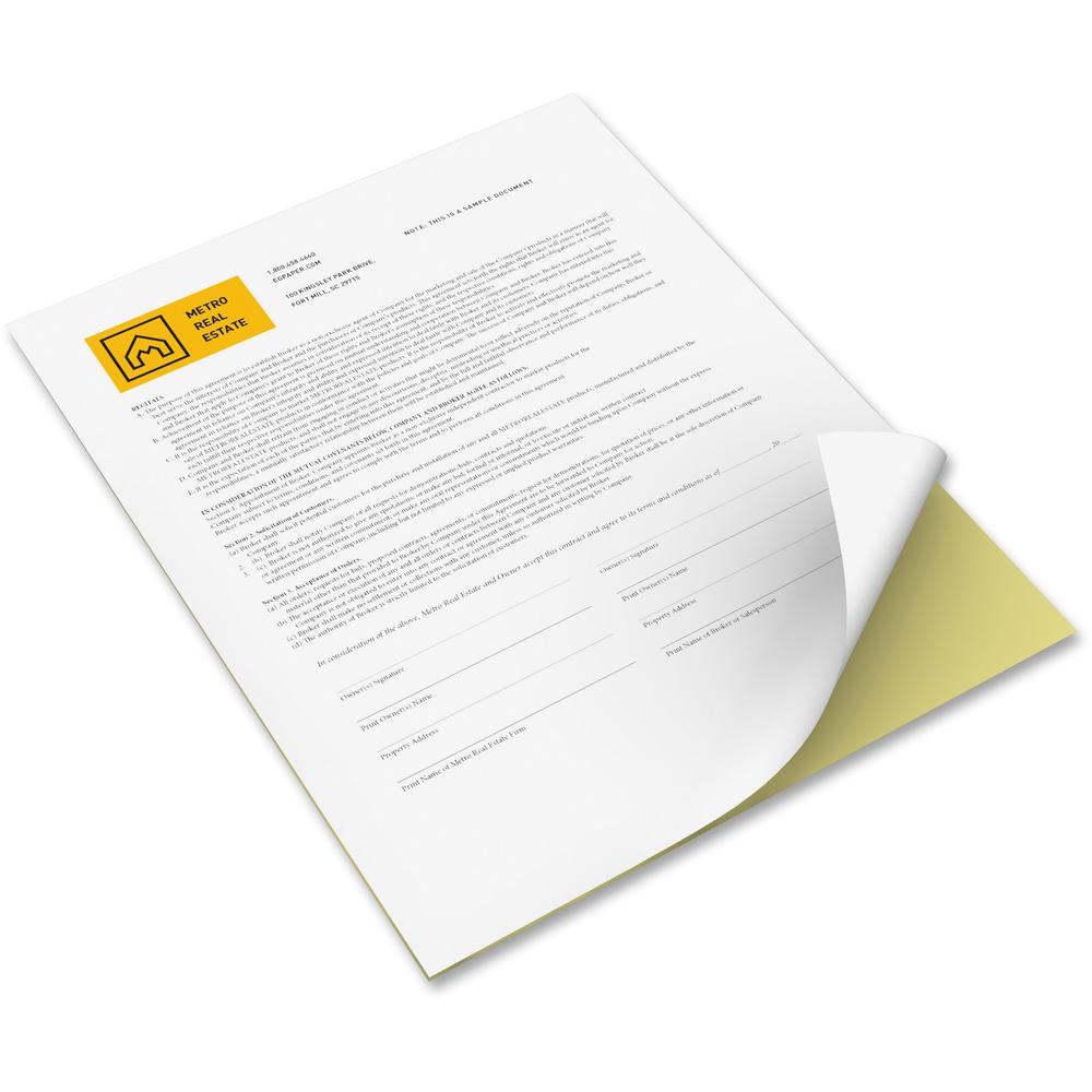 Xerox Bold Digital Carbonless Paper - Letter - 8 1/2" x 11" - 2500 / Carton - Sustainable Forestry Initiative (SFI) - Capsule Control Coating - White, Canary. Picture 4