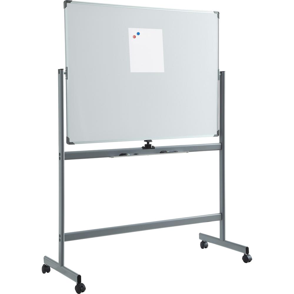 Lorell Double-sided Magnetic Whiteboard Easel - 48" (4 ft) Width x 36" (3 ft) Height - White Surface - Rectangle - Floor Standing - Magnetic - 1 Each. Picture 5