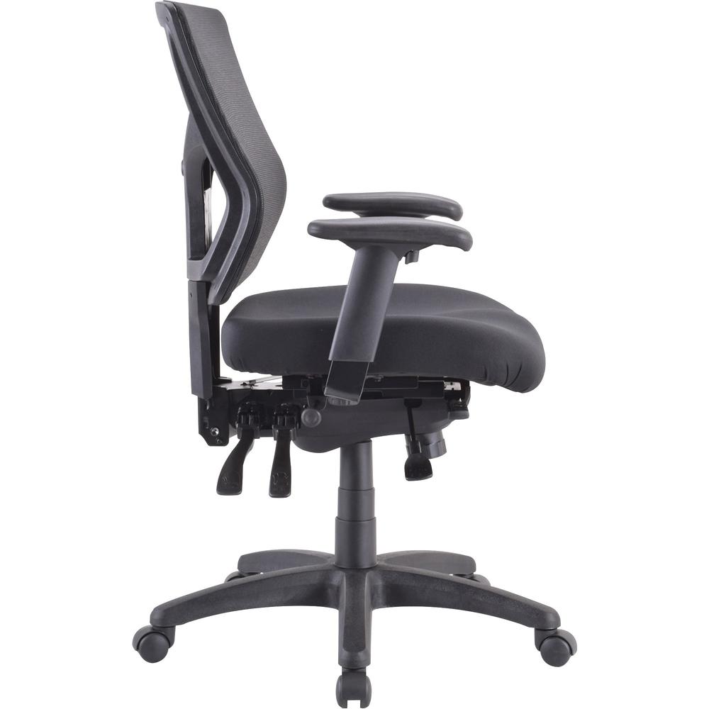 Lorell Conjure Executive Mid-back Mesh Back Chair - Black Seat - Black Back - Mid Back - 5-star Base - 1 Each. Picture 3