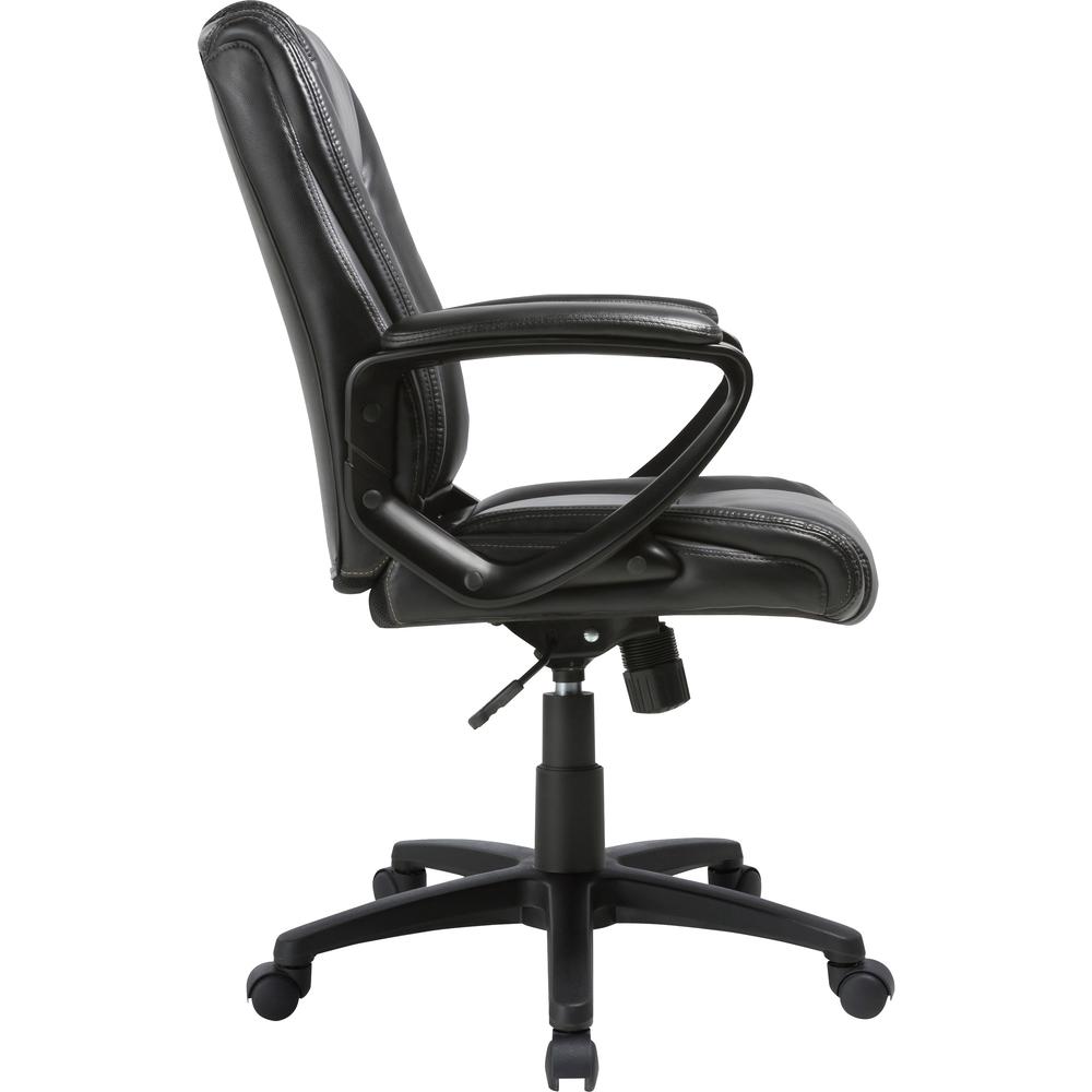 SOHO igh-back Office Chair - Black Bonded Leather Seat - Black Bonded Leather Back - High Back - 5-star Base - 1 Each. Picture 8