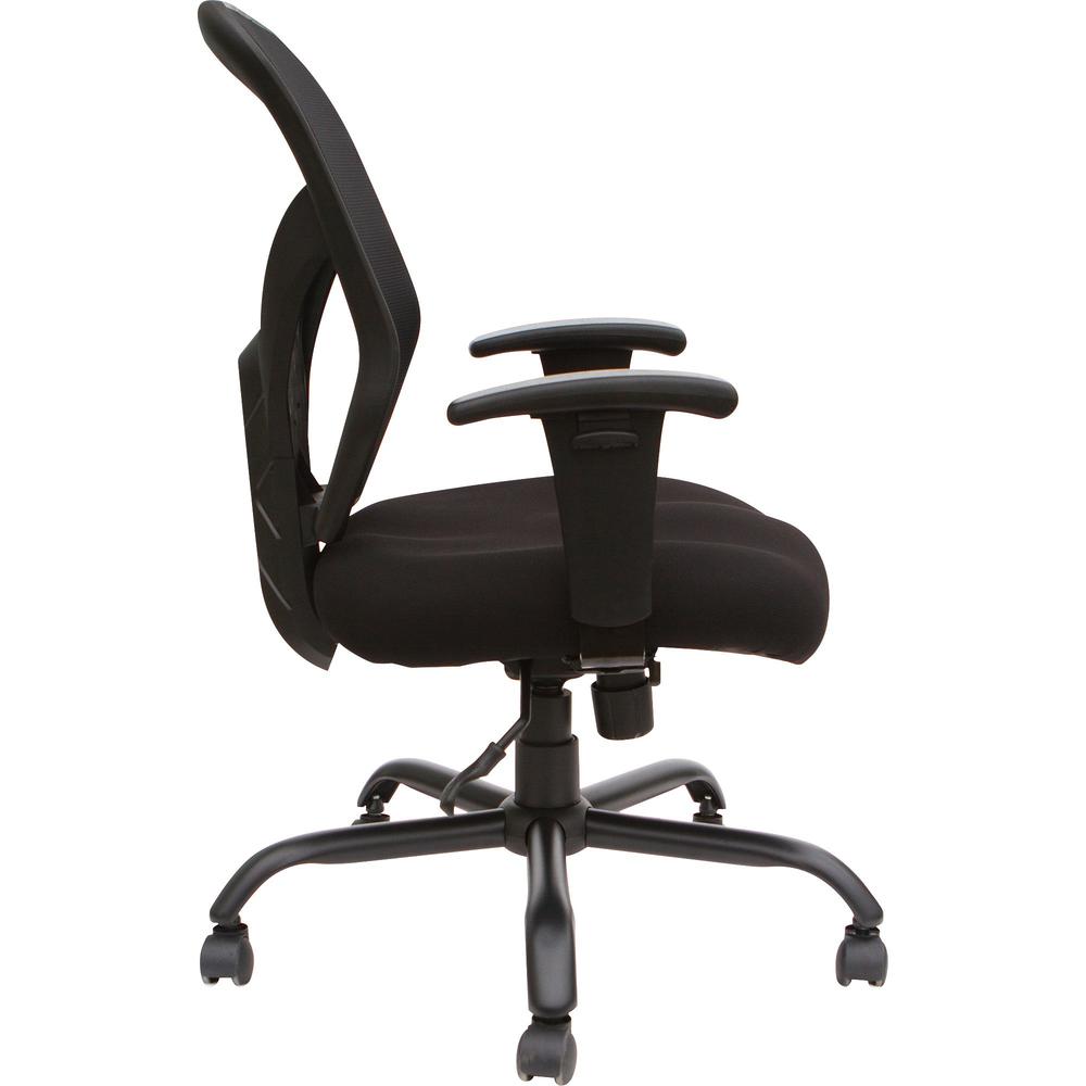 Lorell Soho Big & Tall Mesh Back Chair - Black Fabric Seat - Black Back - 5-star Base - 1 Each. Picture 6