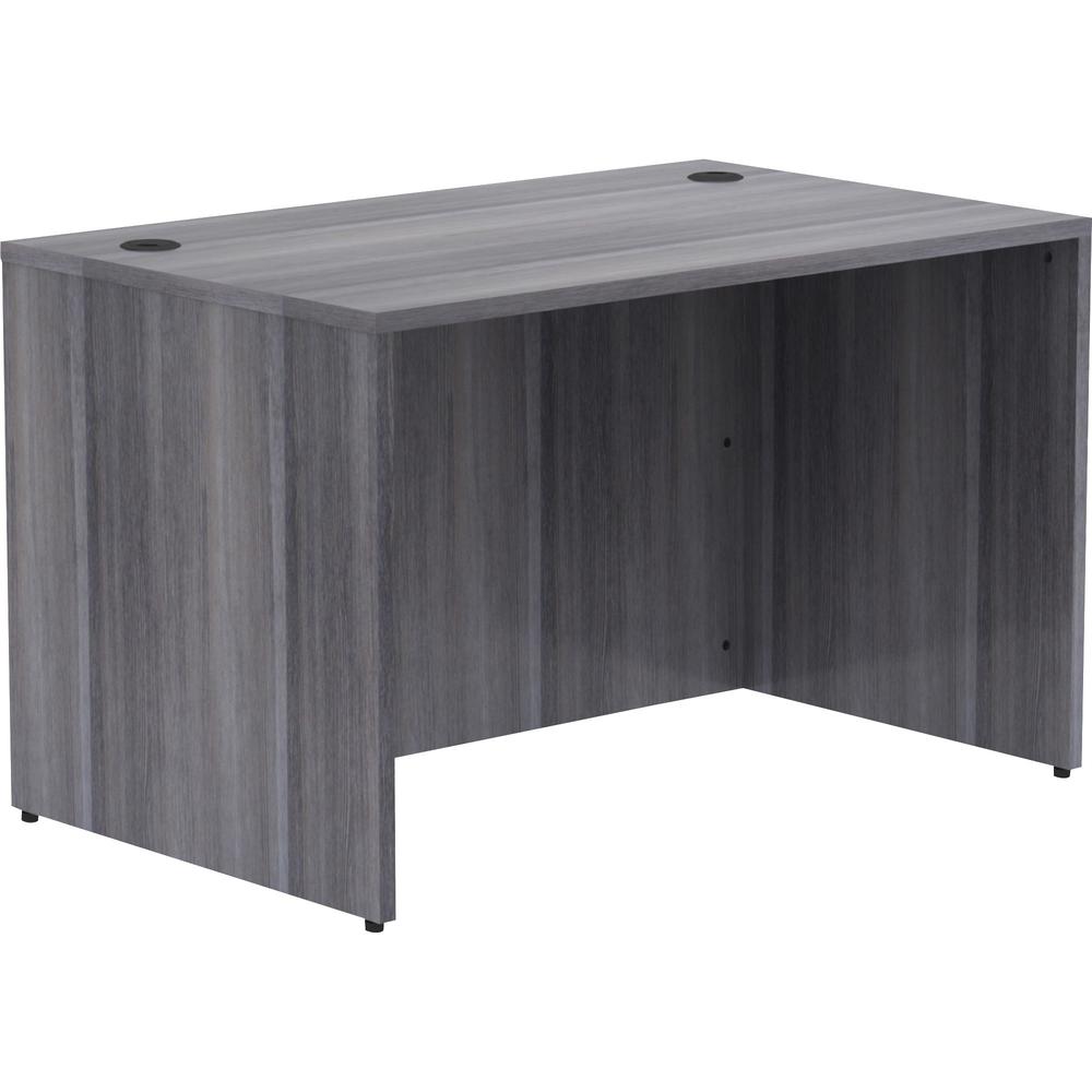 Lorell Weathered Charcoal Laminate Desking Desk Shell - 48" x 30" x 29.5" , 1" Top - Material: Polyvinyl Chloride (PVC) Edge - Finish: Laminate Top, Weathered Charcoal Top. Picture 5